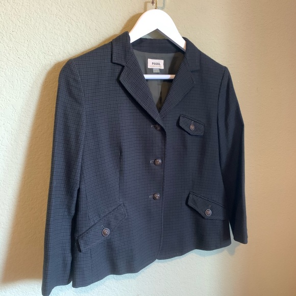 FOSSIL Check Plaid Casual Blazer - Picture 5 of 8